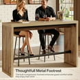 thumbnail image 5 of Finmind 55" Bar Table, Rectangular High Top Dining Kitchen Table Counter Height Pub Table with Metal Footrest, 5 of 9