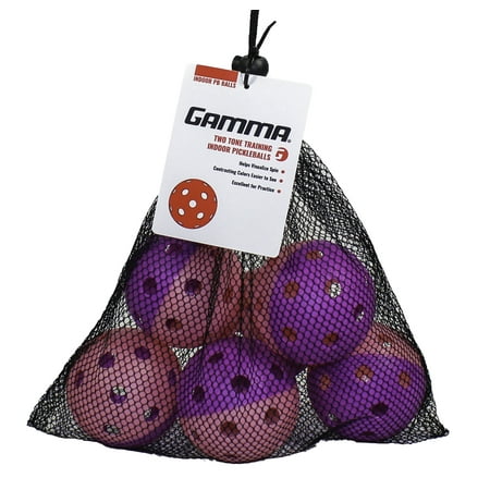 GAMMA Two Tone Indoor Pickleballs 6 Pack Purple Pink