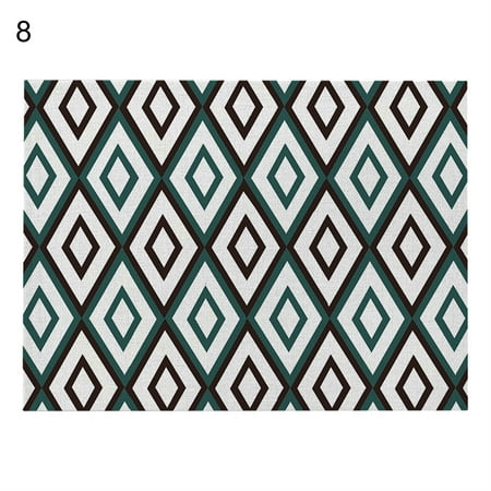 

XIEC Abstract Table Cushion Geometric Linen Clear Printing Place Pad for Restaurant