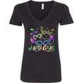 thumbnail image 3 of Inktastic Mardi Gras Masks and Beads Women's V-Neck T-Shirt, 3 of 5