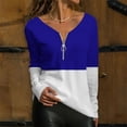 thumbnail image 2 of Gibobby Playera Termica Para Mujer Camiseta de manga larga con cremallera para mujer fina de primavera y verano（Multicolor, XL), 2 of 4