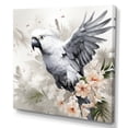 thumbnail image 2 of Designart "Parrot in Flight Grey Feathered Beauty II" Animals Wall Art - Modern Grey Parrot Bedroom Canvas Wall Art, 2 of 6