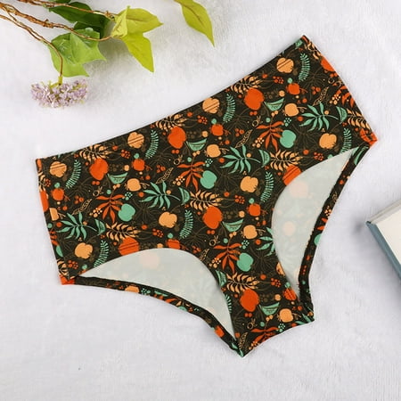 

PEASKJP Women s Panties Invisible Womens Underwear Cotton Hipster Panties Breathable Low Rise Ladies Teen Panties Briefs Orange X-L