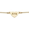 Personalized Women's Gold over Sterling Silver Mini Heart Initials Bracelet