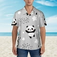 thumbnail image 2 of Rateoe Pandas Pattern Men’s Hawaiian Shirt – Short Sleeve Button-Down Tropical Beach Shirt, Lightweight & Breathable Casual Aloha Shirt with Pocket,X-Large, 2 of 7