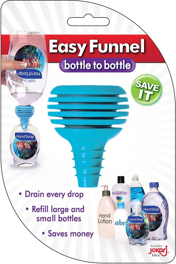 Jokari Easy Bottle to Bottle EZ Funnel Transfer Liquid with Ease