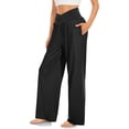 thumbnail image 4 of Women's Wide Leg Casual Loose Pants Yoga Sweatpants Comfy High Waisted Pajama Flowy Pants With Pockets, 4 of 4