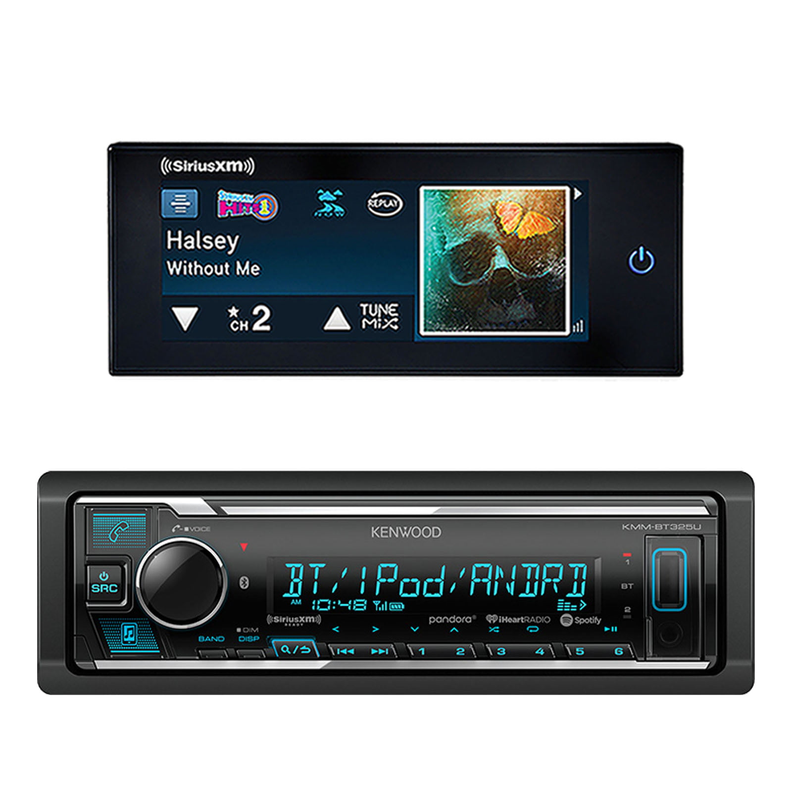 Kenwood Car Bluetooth USB AUX AM FM Receiver, Sirius Satellite Radio XM