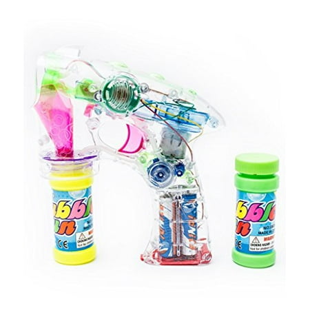 7 Inches Led Light Up Bubble Blaster Gun Blower With Sound For Kids With 2 Bubble Refill Walmart Canada