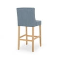thumbnail image 6 of Noble House Brandon Button Tufted Fabric Wingback Bar Stool, Set of 2, Light Blue, Natural, 6 of 9