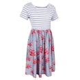 thumbnail image 1 of de Rayas Estampado Floral Bolsillos Patchwork de Club Nocturno L Hugo Vestido a rayas con estampado floral, 1 of 10