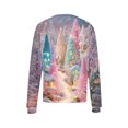 thumbnail image 6 of Christmas Holiday Tops Womens Crewneck Pullover Graphic Sweatshirt Printed Long Sleeve Plus Size Festive Clothes (XL, Purple), 6 of 6