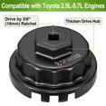 thumbnail image 3 of Llave de filtro de aceite Spurtar para motor Toyota 2.5-5.7 L de 64 mm, 3 of 8