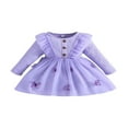 thumbnail image 1 of Robe Décontractée pour Fille à Manches Longues, Col Ras du Cou, Robe Patchwork à Papillons, 1 of 7