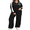 Black, variant on Cuteduck Women's Plus Size Fall Casual Half Zipper Collar 2-Piece Outfit Set Long Sleeve Wide Leg Pants Pajamas Set Pullover Breathable Lightweight Loungewear 1X-4X