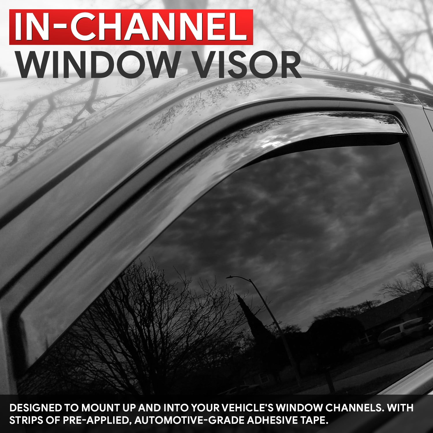 DNA Motoring for 2021-2026 Chevy Trailblazer In-Channel Window Visor Sun Rain Guard Deflector