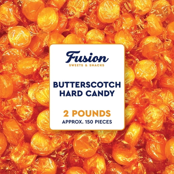 Butterscotch Hard Candy - 2LB Bag of Individually Wrapped Butter Scotch Bulk Candy, Yellow Butterscotch Discs Are Perfect For Snacks And Parties.