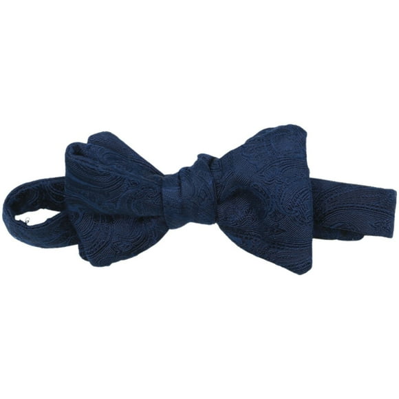 Dion Nœud Papillon à Crochet en Brocart de Soie Bleu Marine pour Homme - Taille Unique