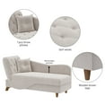 thumbnail image 6 of Wiilayok Chaise Lounge Chair Indoor Furniture with Storage Pillow,Adjustable Recling Sleeper Sofa Lounge Chair,Velvet Futon Sofa Couch Bed for Living Room Bedroom,Gray, 6 of 9