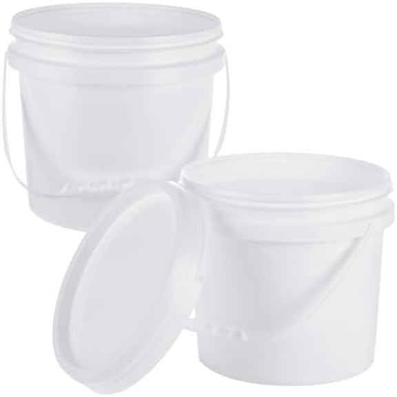 2 Pack Paint Bucket for Painting Empty Paint Cans 1 Gallon Plastic Paint Containers with Lids & Handles Paint Storage Containers 4 Quart Paint Cans with Lids Paint Pail for Leftover Paint