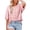 Pink, variant on Women's Round Neck Top Short Sleeve Solid Color Summer Blouse Casual Comfortable Basic Tee for Easy Weekend Style