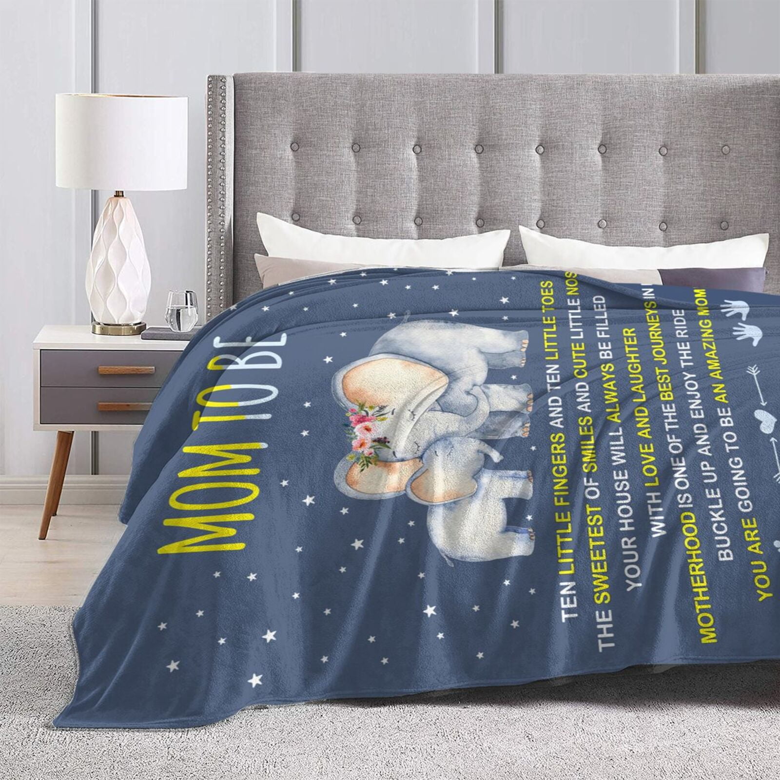 Wijzvio Mom To Be Throw Blanket Soft Fuzzy Fleece Blanket For Couch Bed Living Room Decoration 60"X50"