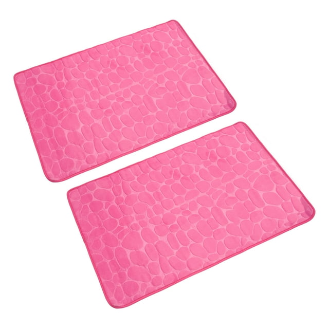 Baño Alfombras 60x90cm, 2uds Adoquín Baño Alfombras Puerta Alfombras Memoria Espuma Baño Alfombra Antideslizante Absorbente Baño Alfombra para Baño Suelo Bañera-Rosa Rojo Unique Bargains Alfombras de baño