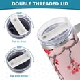 thumbnail image 5 of SKYSONIC Insulated Tumblers with Lids and Straws Handles 40oz Water Bottle Pink Cherry Blossom Branch Travel Mug Reusable Stainless Steel Thermos Vacuum, 5 of 7