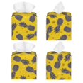 thumbnail image 2 of Lsque Summer Pineapple Printed Tissue Box Cover Holder, Facial Paper Organizer Dispenser,Square with Bottom Belt, PVC Leather Decorative Organizer, 2 of 8