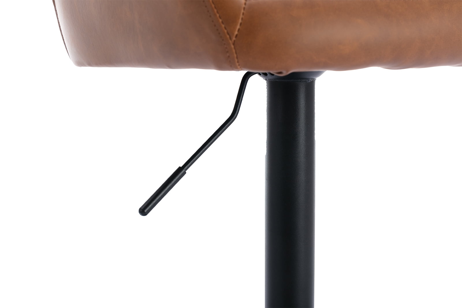 Guyou Modern Swivel Bar Stool Set of 2, PU Upholstered Adjustable Island Stool Counter Height Stool with Backrest and Metal Base for Kitchen Island Restaurant Bar, Brown