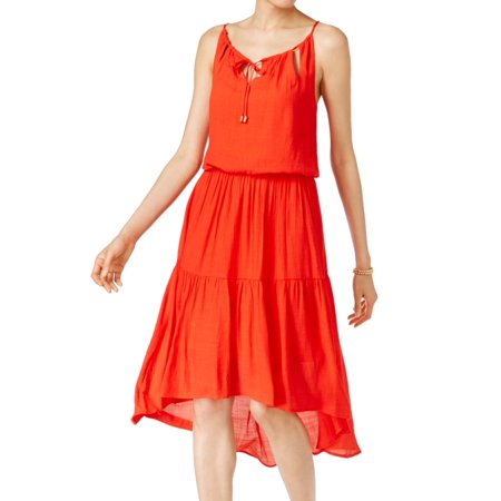 - Sangria NEW Red Women's Size 8 A-Line Cutout Split Neck Hi-Low Dress