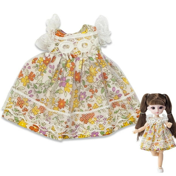 Ropa de muñecas hermosas , Mini vestido, ropa de tela, trajes de vestir, banda para el pelo, 20cm, accesorios para niñas, 90D Baoblaze Trajes De Muñeca