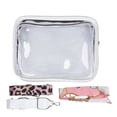 thumbnail image 2 of Bolso Bandolera, Bolso De Mano, Cremallera Transparente, Versátil Y Duradera, Con Bufanda De Seda, 2 Correas Para El Hombro Para Ir De Compras Para Niñas, 2 of 8