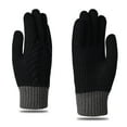 thumbnail image 3 of Xfvqtps Mens and Womens Touchscreen Mittens Knitting Color Blocking Thickened Warm Windproof Winter Gloves Black, 3 of 6