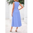 thumbnail image 2 of Vestido PRETTYGARDEN sin mangas línea A plisado midi azul celeste M, 2 of 8