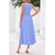 thumbnail image 2 of Vestido PRETTYGARDEN sin mangas plisado midi línea A azul celeste XL, 2 of 8