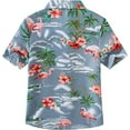 thumbnail image 2 of SSLR Youth Big Girls Flamingo Hawaiian Shirt Casual Short Sleeve Button Down Shirt, 2 of 8