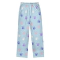 thumbnail image 2 of Cute Footprint Pattern Pajama Pants Soft Lightweight Lounge Pants Bottoms Sleep Pants Warm Comfy, 2 of 9