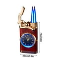 thumbnail image 3 of Yannianjz under $5 Lighter Watch, Double Flame Windproof Lighter, Quartz Watch Design Metal Lighter, Refillable Butane Gas Lighter, Fashionable Gift Lighter for Men, Unique Blue Flame Jet Lighter, 3 of 3