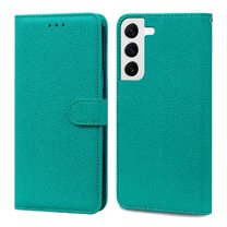 Wallet Case for Samsung Galaxy S21, Drop Resistant Card Slots Flip Cover with Stand Magnet Wrist Strap Phone Cover for Samsung Galaxy S21 6.2 Inch,Green