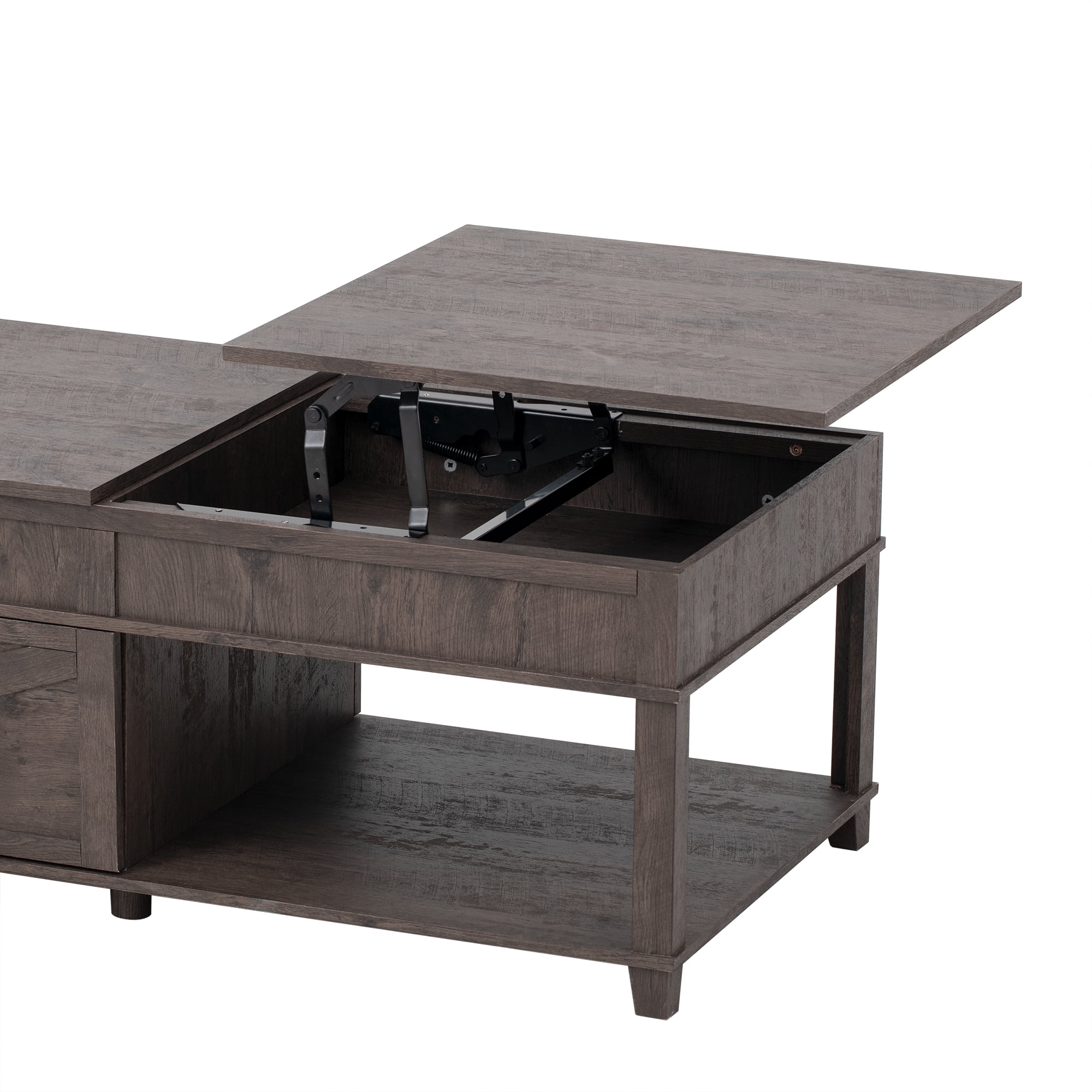 Lift-Top Coffee Table with Hidden Storage and Adjustable Desktop, 47-Inch Multi-Functional Table for Living Room, Antique Brown