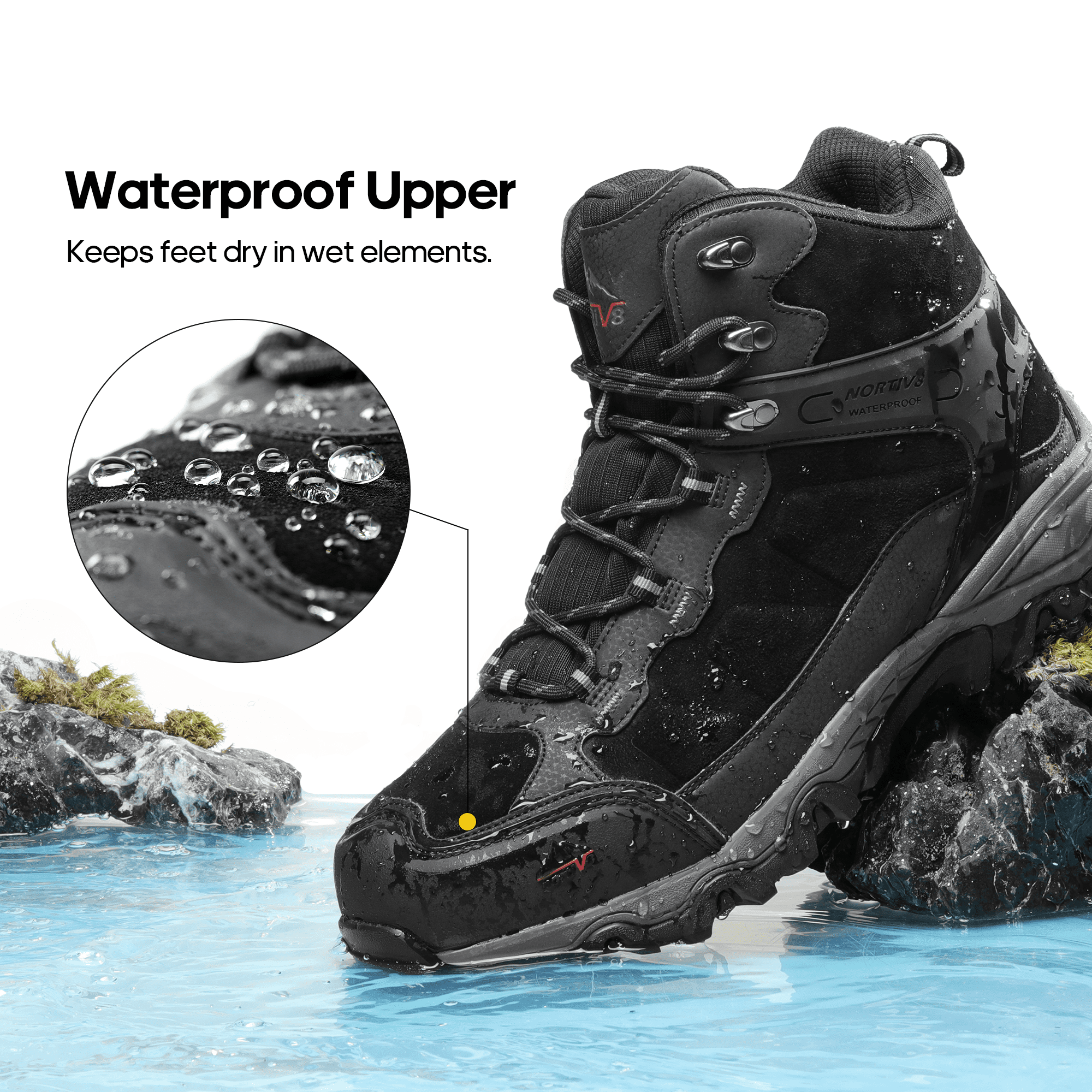 Free Shipping! Nortiv 8 Men's Waterproof Genuine Leather Hiking