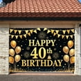 thumbnail image 3 of Golden Theme Happy 40th Birthday Banner Black Background 40th Birthday Display Glittery Design Balloon Decor Birthday Party Backdrop for 40th Birthday Party Adult Gathering Family Celebration, 3 of 9