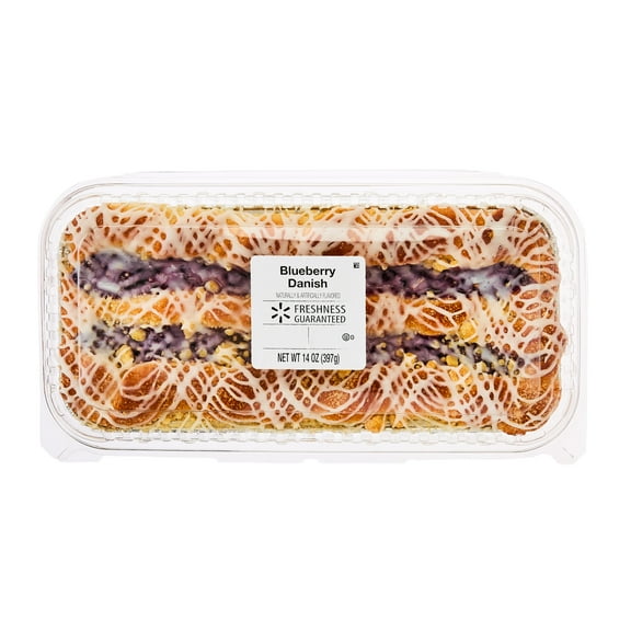 Freshness Guaranteed Blueberry Danish Pastry, 14 oz Clamshell, 8 Servings (Shelf Stable, Ambient)