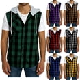 thumbnail image 6 of Purcolt Men's Plaid Hooded Tank Tops Lightweight Sleeveless Button Down Hoodie Shirts Athletic Casual Bodybuilding Workout Shirts for Gym, 6 of 6