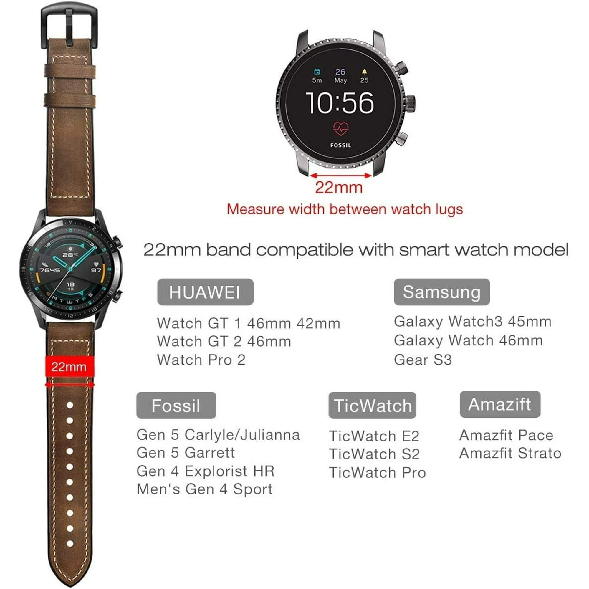 Compatible for Samsung Gear S3 Frontier Strap Samsung Galaxy Watch Strap 46mm Leather Strap Samsung Gear S3 Classic Watch Sport Band Strap Replacement Silicone Leather Walmart