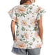 thumbnail image 5 of Moda mujer verano casual cuello redondo volantes manga corta impresión tops pullover blusa Pompotops  hkajfhjk468046, 5 of 7