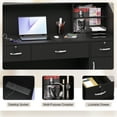 thumbnail image 4 of HARIPUL 50-inch Reception Desk with Counter, Front Desk Office Desk with Storage Shelves, Black, 4 of 7