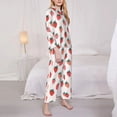 thumbnail image 3 of Honeii Hand Drawn Strawberry print Women's Pajama Sets Long Sleeve Button Down Sleepwear Nightwear Soft Pjs Lounge Sets-Medium, 3 of 7