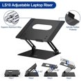 thumbnail image 4 of Soporte para Laptop, Soporte Ergonómico para Laptop, Soporte para Laptop de Aluminio Compatible con Air, Pro, Dell, HP, Lenovo de 10 a 14 Pulgadas (Metal Negro), 4 of 5